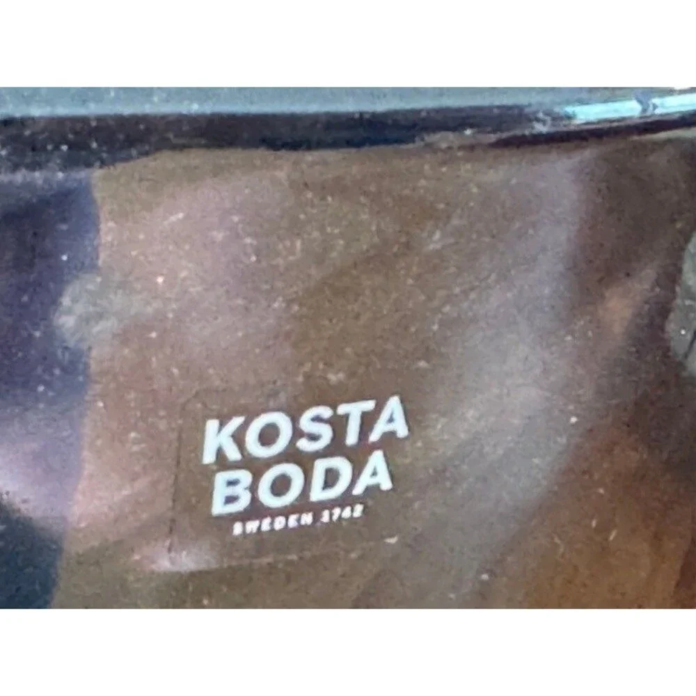 Kosta Boda Glass Vase Indigo Swirl - Swedish Art by Anna Ehrner /dark purple.